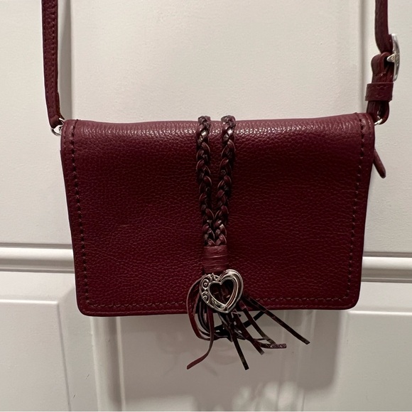 Brighton Burgundy leather crossbody mini-bag/wallet - Picture 4 of 15